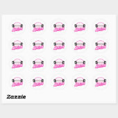 Sticker Rond Haltère - rose (Feuille)