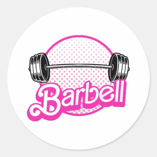 Sticker Rond Haltère - rose (Devant)