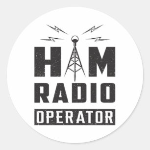 Sticker Rond HAM Radio Amateur Fréquence Opérateur Antenne Cade