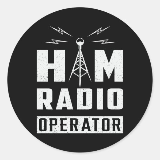 Sticker Rond HAM Radio Fréquence Opérateur Antenne Amateur Cade (Devant)