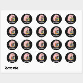 Sticker Rond Ham Radio Funny Pig Pun Dark BG (Feuille)