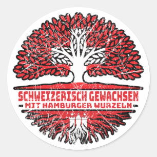 Sticker Rond Hambourg Hamburger Schweizer Schweiz Baum Wurzel