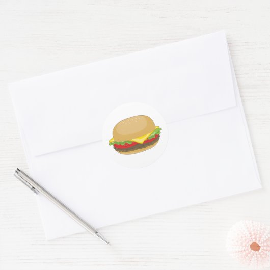 Sticker Rond Hamburger (Enveloppe)