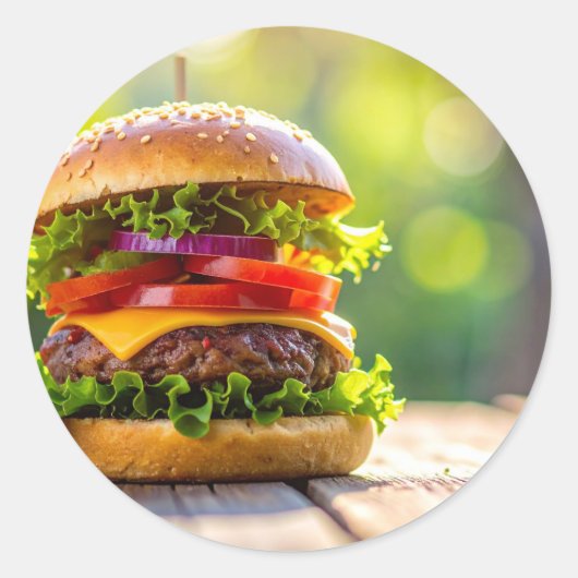 Sticker Rond hamburger (Devant)