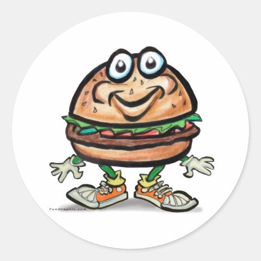Sticker Rond Hamburger (Devant)