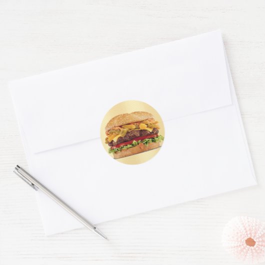 Sticker Rond Hamburger (Enveloppe)