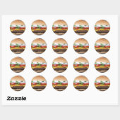 Sticker Rond Hamburger (Feuille)