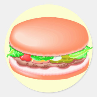 Sticker Rond Hamburger avec tous les accessoires