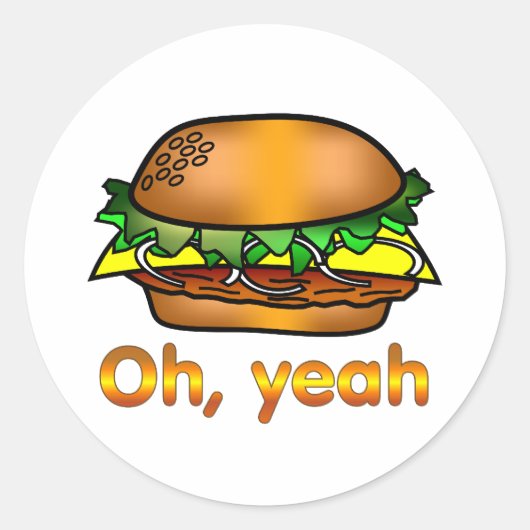 Sticker Rond Hamburger Oh, Ouais (Devant)