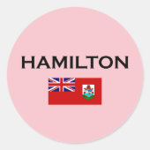 Sticker Rond Hamilton Bermuda Pays Drapeau Couleur claire (Devant)
