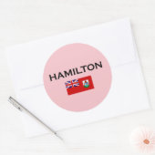 Sticker Rond Hamilton Bermuda Pays Drapeau Couleur claire (Enveloppe)