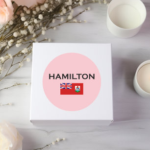 Sticker Rond Hamilton Bermuda Pays Drapeau Couleur claire