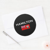 Sticker Rond Hamilton Bermuda Pays Drapeau Couleur foncée (Enveloppe)