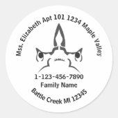 Sticker Rond Hammerhead Shark Family Adresse d'accueil (Devant)