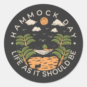 Sticker Rond Hammock Day Life as Be