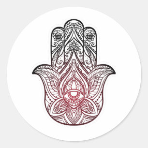 Sticker Rond Hamsa avec motif boho