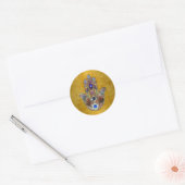 Sticker Rond Hamsa Coeurs Fleurs Opal Art sur Or (Enveloppe)
