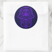 Sticker Rond Hamsa florale (pourpre) (Sac)