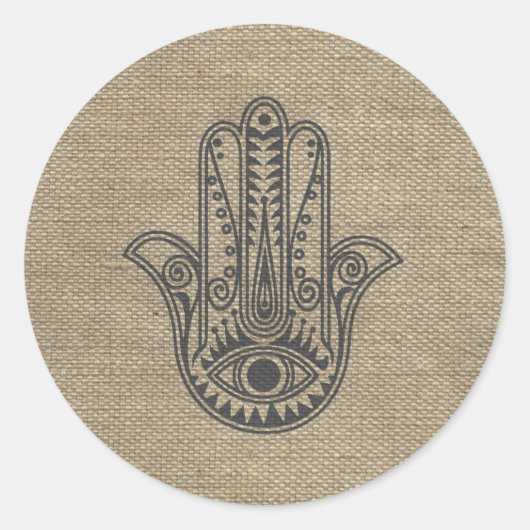 Sticker Rond HAMSA Main de Fatima symbole amulet (Devant)