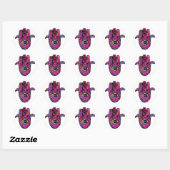 STICKER ROND **HAMSA ROSE** (Feuille)