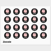 Sticker Rond Hamsome Funny Pig Pun Dark BG (Feuille)
