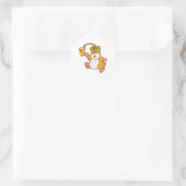 Sticker Rond Hamster à manger avec pizza (Sac)