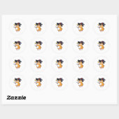 Sticker Rond Hamster as Wizard with Magic mur (Feuille)