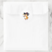 Sticker Rond Hamster as Wizard with Magic mur (Sac)