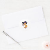 Sticker Rond Hamster as Wizard with Magic mur (Enveloppe)