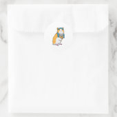 Sticker Rond Hamster at Fitness with Towel (Sac)