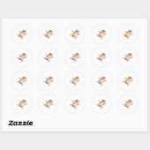 Sticker Rond Hamster au Yoga Stretching Legs (Feuille)