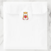 Sticker Rond Hamster aux fraises (Sac)