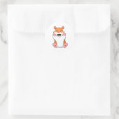 Sticker Rond Hamster aux joues rouges (Sac)