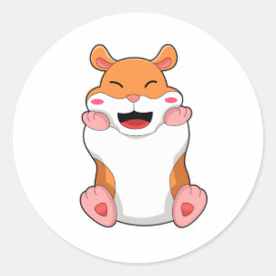 Sticker Rond Hamster aux joues rouges