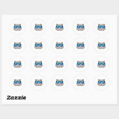 Sticker Rond Hamster avec lunettes de soleil (Feuille)