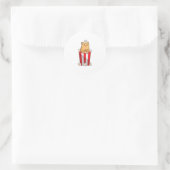 Sticker Rond Hamster avec Popcorn (Sac)