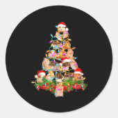 Sticker Rond Hamster Christmas Tree Led Funny Hamster Snow Chir (Devant)