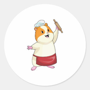 Sticker Rond Hamster comme boulon avec broche à rouleaux