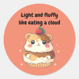 Sticker Rond Hamster Cream Puff - Léger et Fluffy