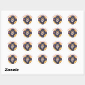 Sticker Rond Hamster dans l'espace - Art astronaute mignon et o (Feuille)
