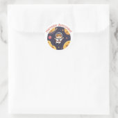 Sticker Rond Hamster dans l'espace - Art astronaute mignon et o (Sac)