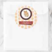 Sticker Rond Hamster de filles rouges et roses (Sac)