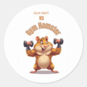 Sticker Rond Hamster de gym - Amusant Hamster Design (Devant)