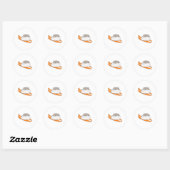 Sticker Rond Hamster en surfeur avec Surfer (Feuille)