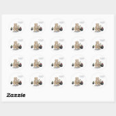 Sticker Rond Hamster et Ninja Fruit (Feuille)