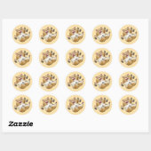 Sticker Rond Hamster Heureux (Feuille)