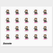 Sticker Rond Hamster tactique (Feuille)
