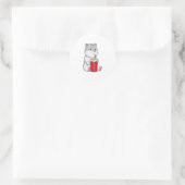 Sticker Rond Hamster with Mug & Drinking straw (Sac)