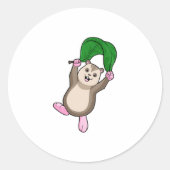 Sticker Rond Hamster with Parachute (Devant)