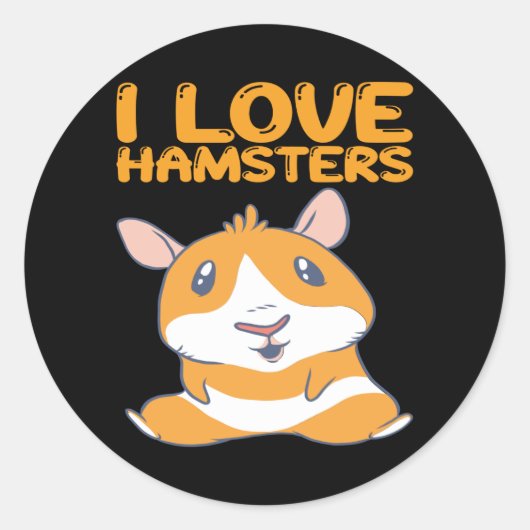 Sticker Rond Hamsters - I Love Hamsters (Devant)